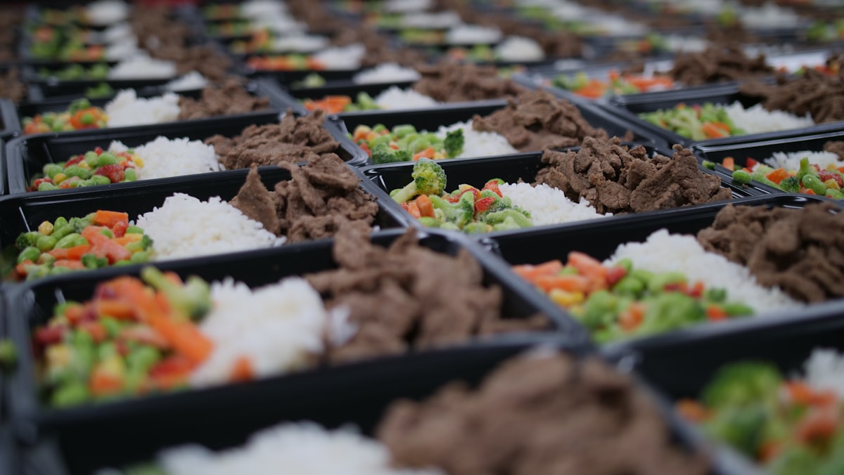 Prepared meal prep containers